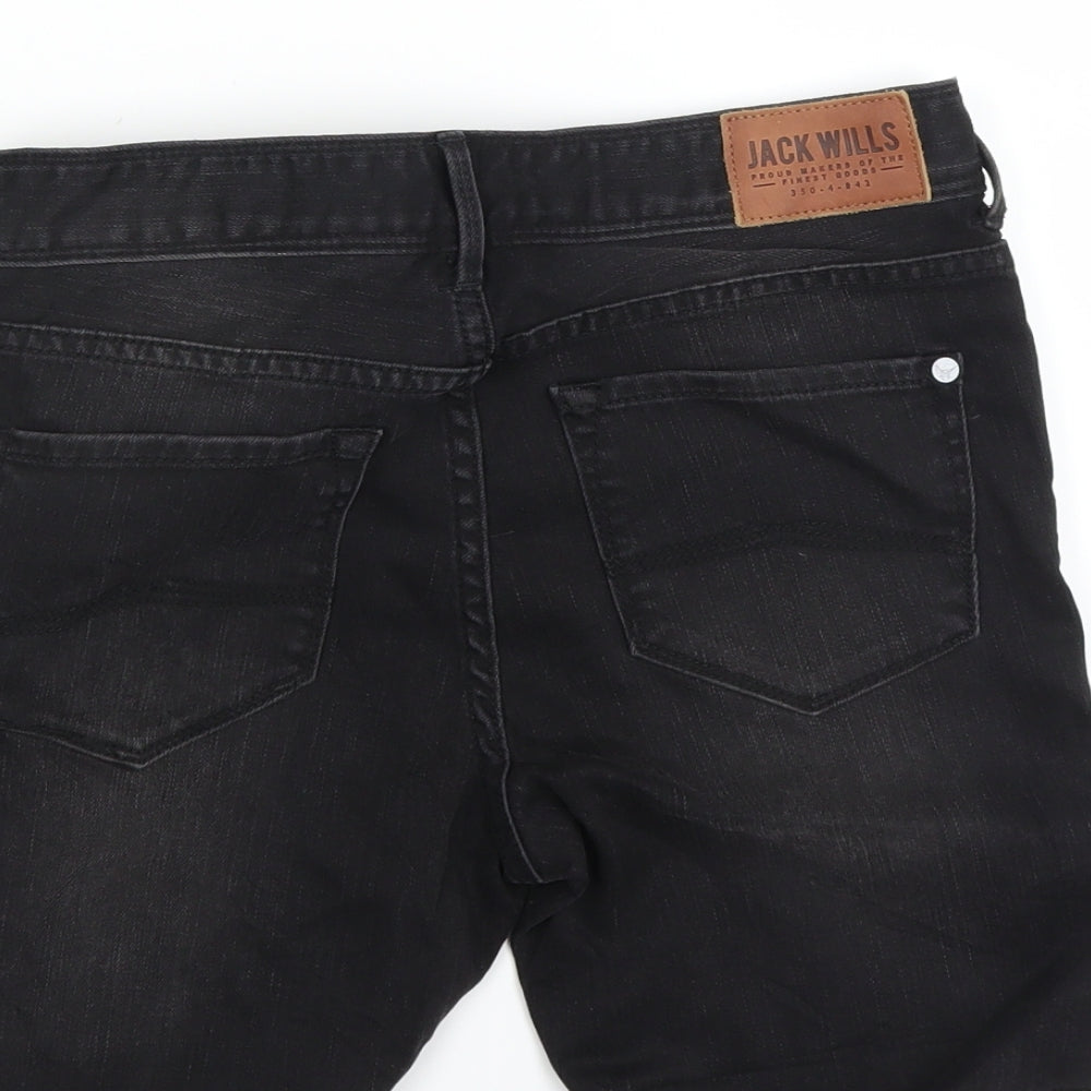 Jack Wills Mens Black   Bermuda Shorts Size 28 in - Cut off