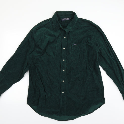 Cotton Traders Mens Green  Corduroy  Button-Up Size XL