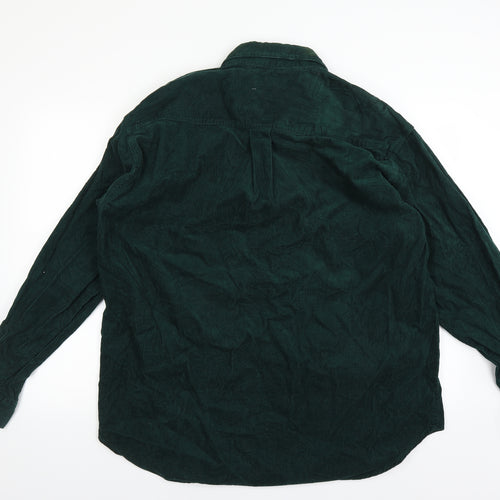 Cotton Traders Mens Green  Corduroy  Button-Up Size XL
