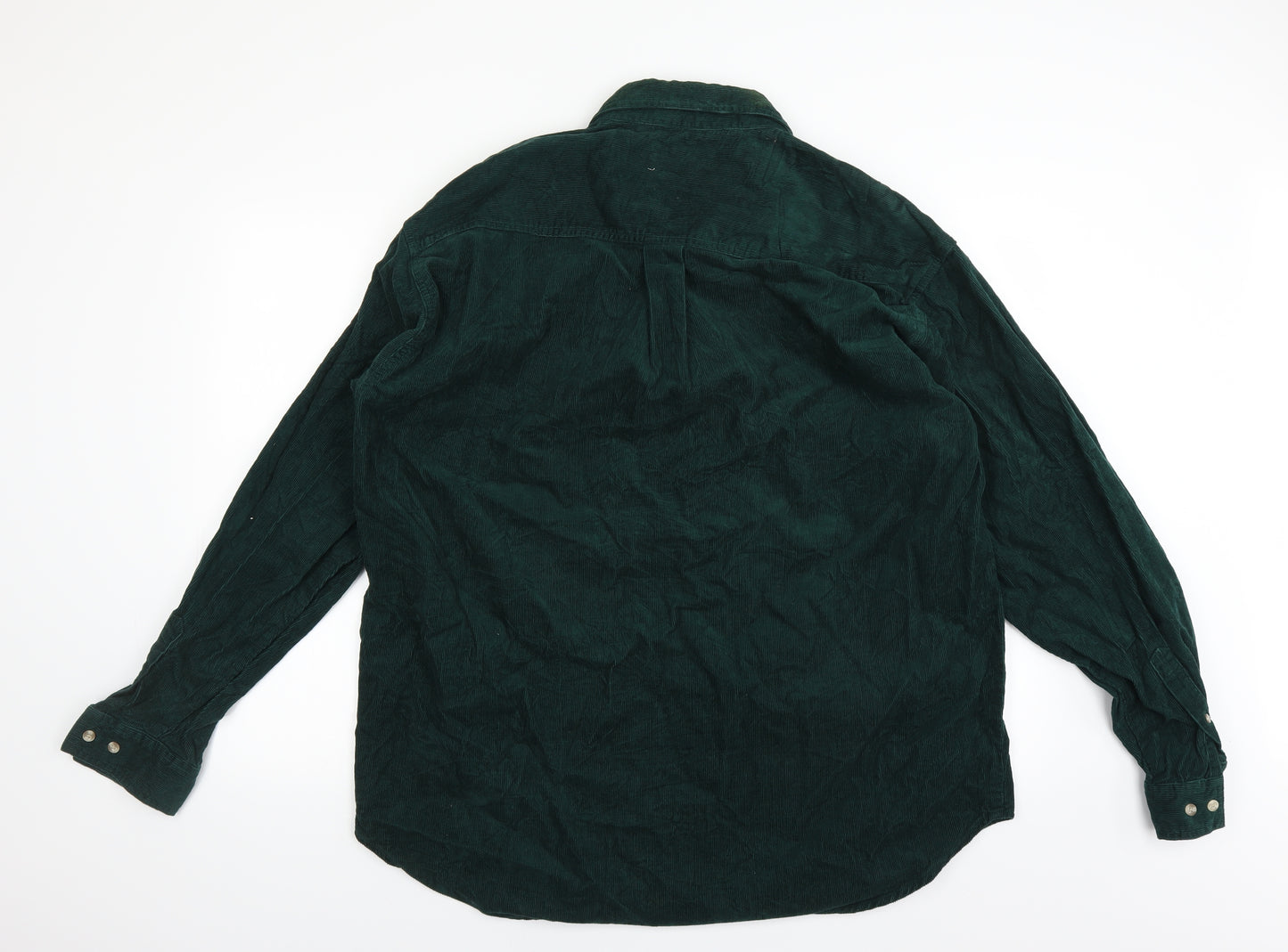 Cotton Traders Mens Green  Corduroy  Button-Up Size XL