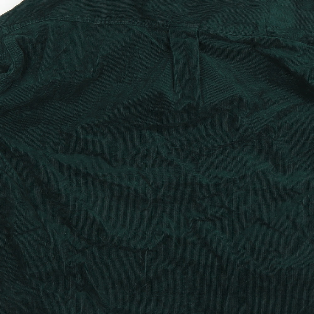 Cotton Traders Mens Green  Corduroy  Button-Up Size XL