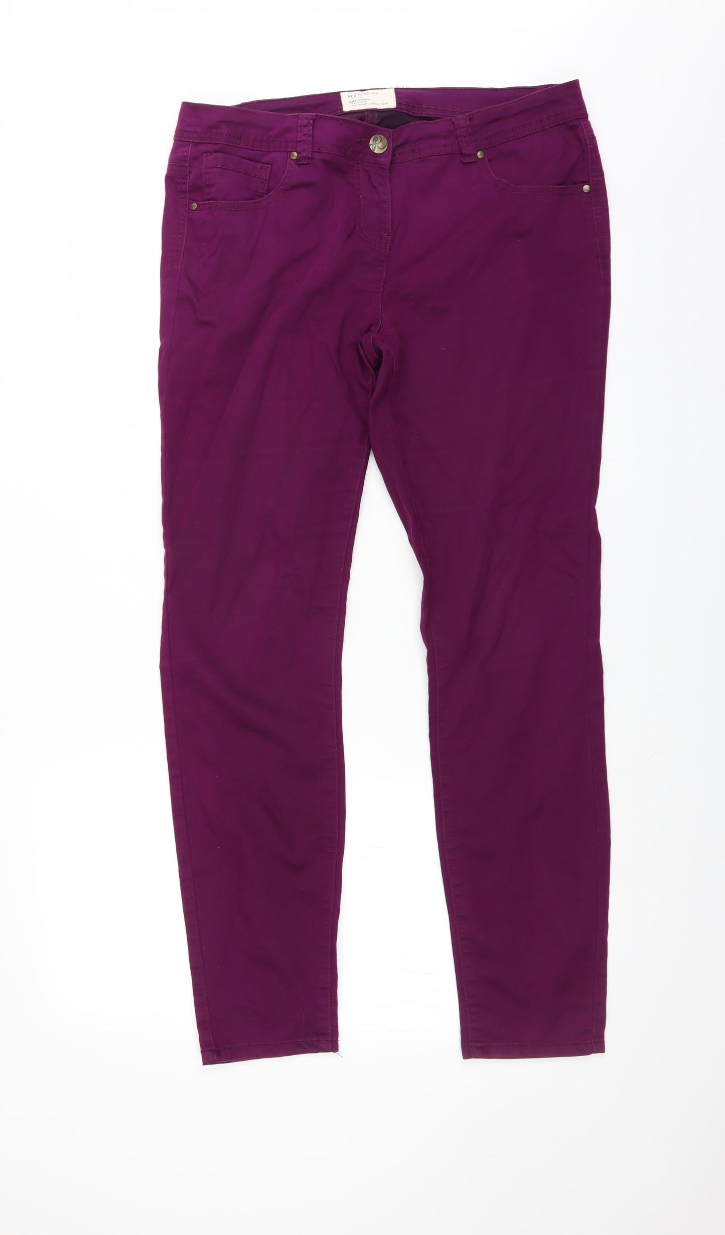 Red Herring Womens Purple   Skinny Jeans Size 14 L30 in - super skinny