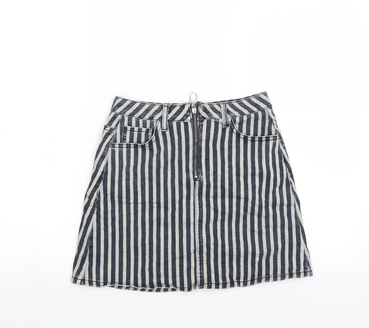 Primark Womens Blue Striped Mini Skirt Size 6