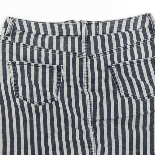 Primark Womens Blue Striped  Mini Skirt Size 6