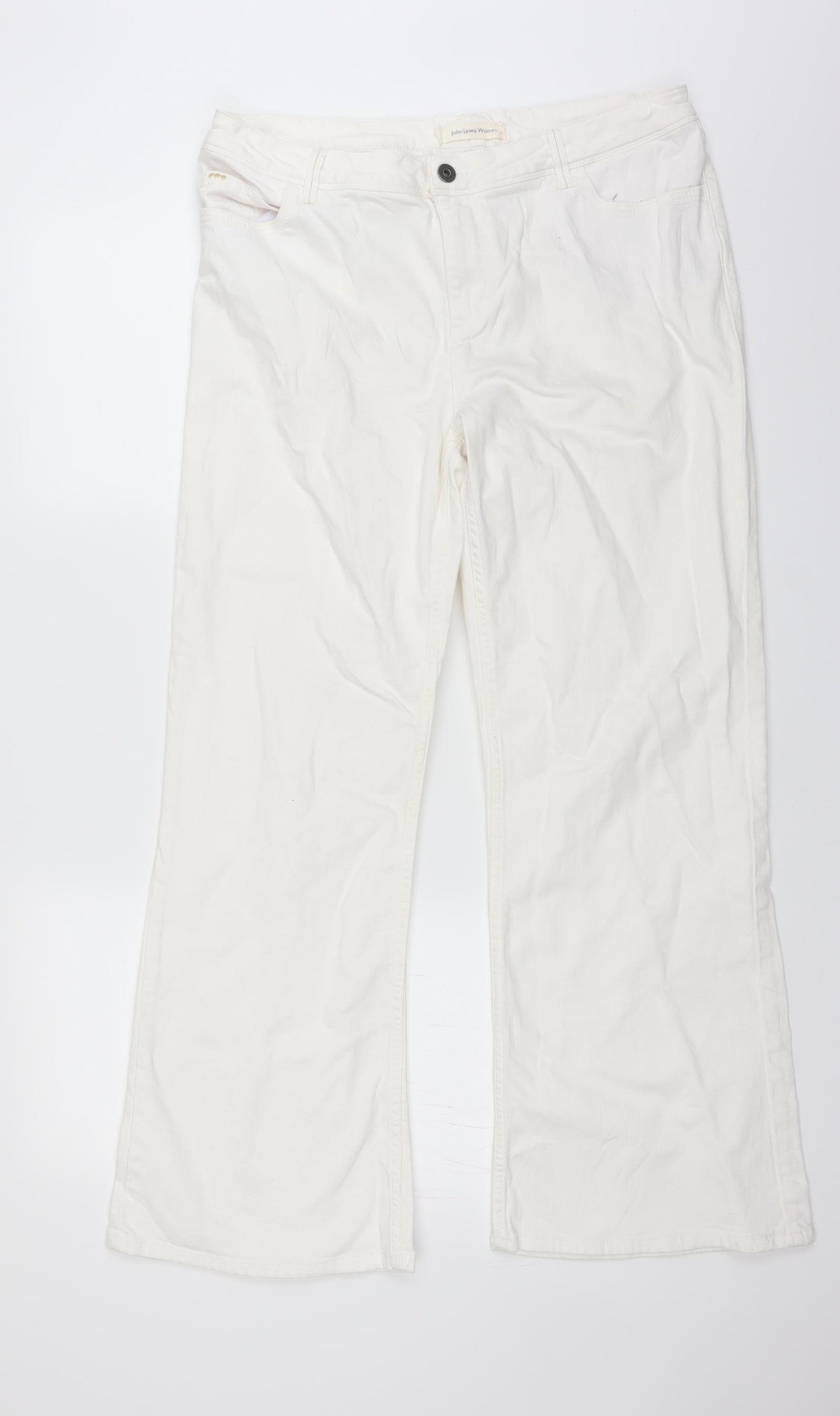 John Lewis Womens White  Denim Bootcut Jeans Size 34 in L29 in