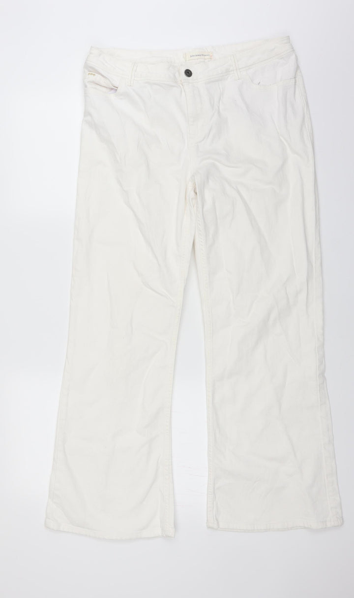 John Lewis Womens White  Denim Bootcut Jeans Size 34 in L29 in