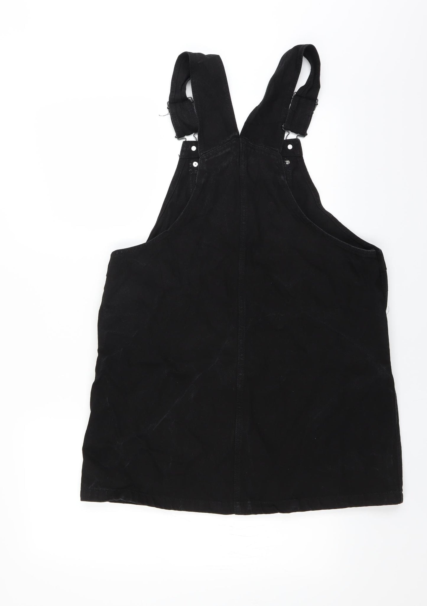 Monki Womens Black  Denim Pinafore/Dungaree Dress  Size M