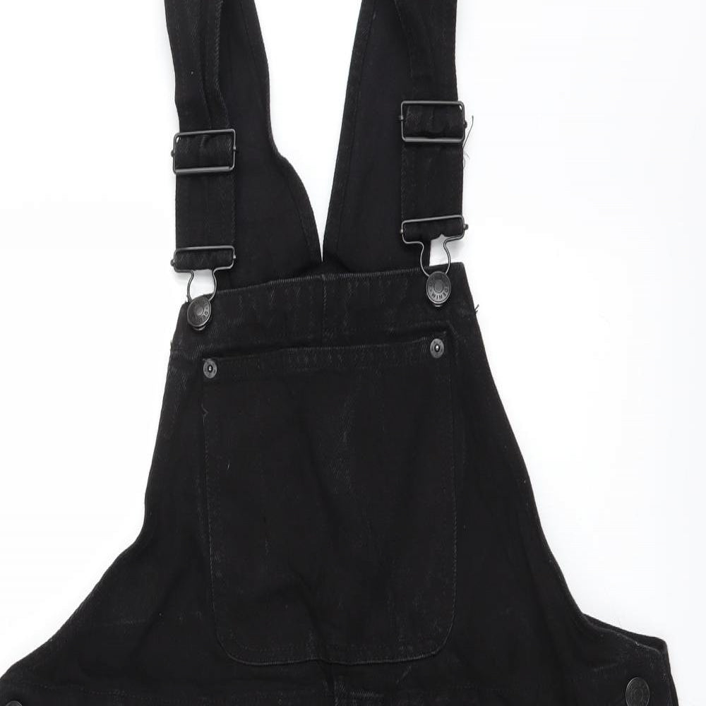Monki Womens Black  Denim Pinafore/Dungaree Dress  Size M