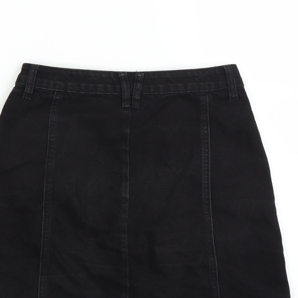 Pieces Womens Black  Denim Mini Skirt Size XS