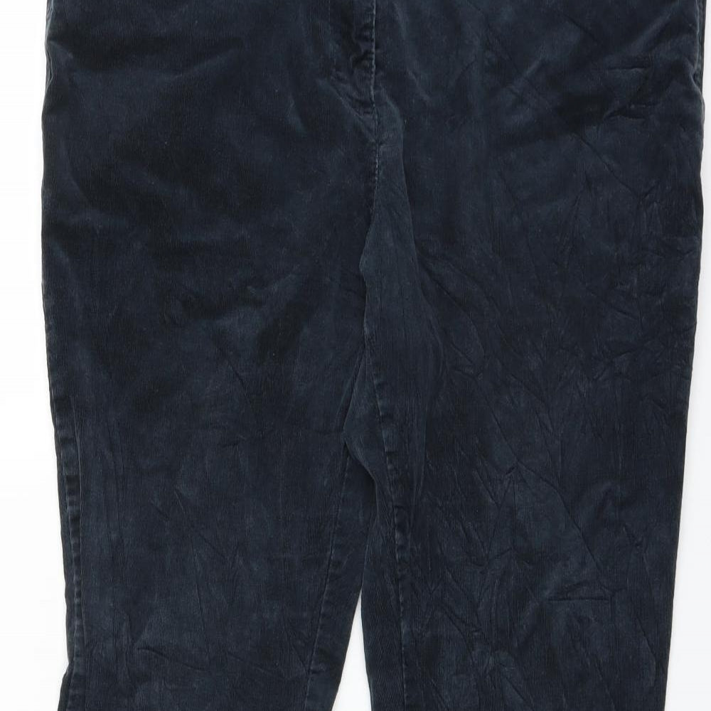 Marks and Spencer Womens Blue  Corduroy Trousers  Size 16 L27 in - SHORT LEG bootleg
