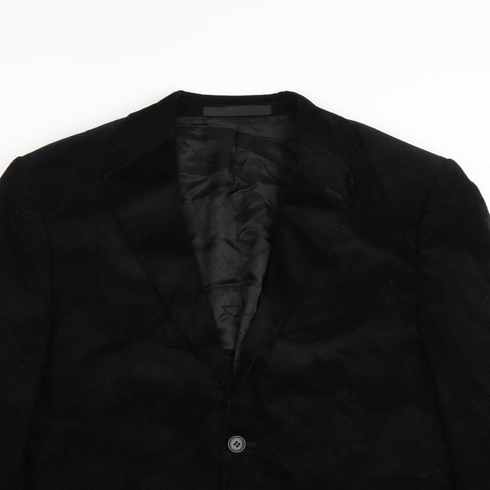 Marks and Spencer Womens Black  Corduroy Jacket Suit Jacket Size 40