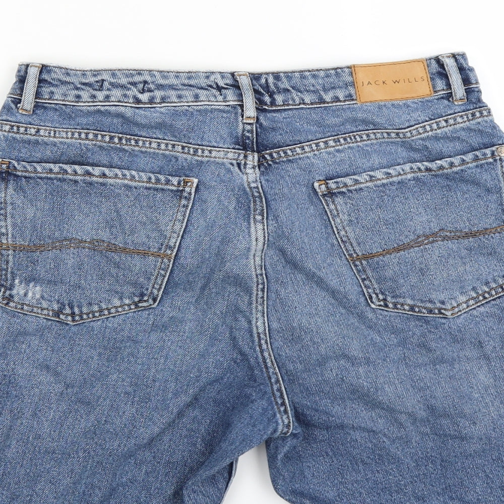 Jack Wills Womens Blue  Denim Bermuda Shorts Size 30 in - DISTRESSED