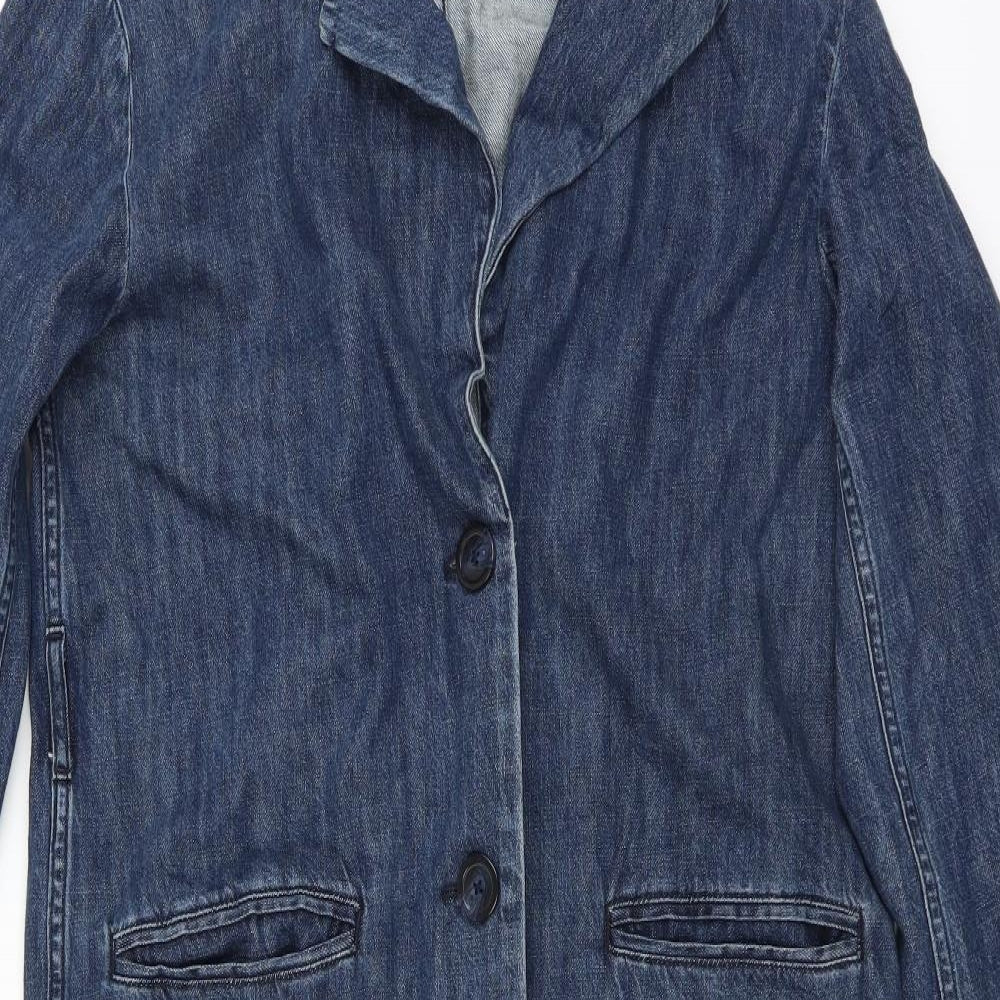 LEVIS Womens Blue  Denim Jacket  Size S  - Distressed hem