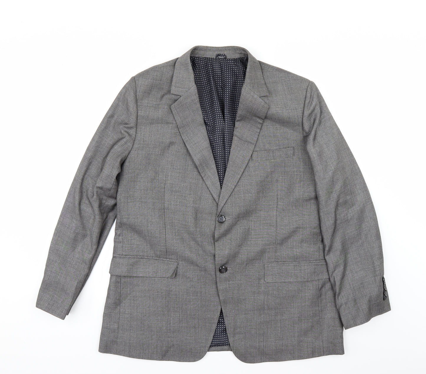 Preworn Mens Grey Check  Jacket Suit Jacket Size 42