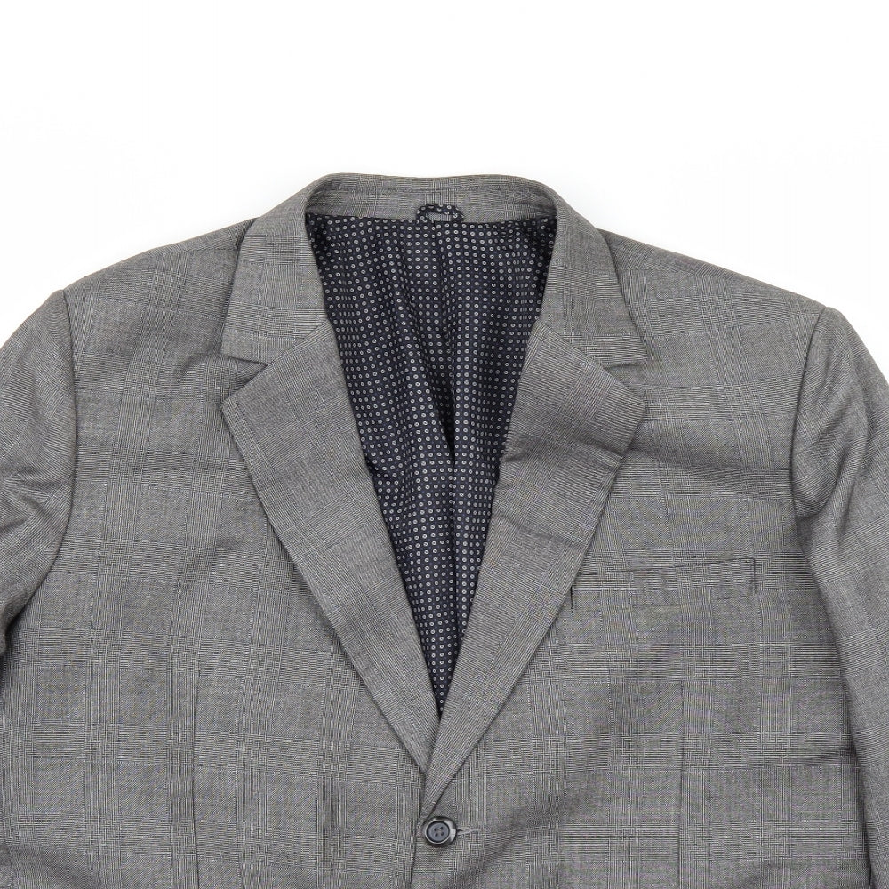 Preworn Mens Grey Check  Jacket Suit Jacket Size 42
