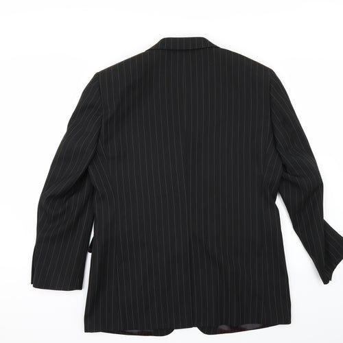 Charlton Gray  Mens Black Striped  Jacket Suit Jacket Size 40