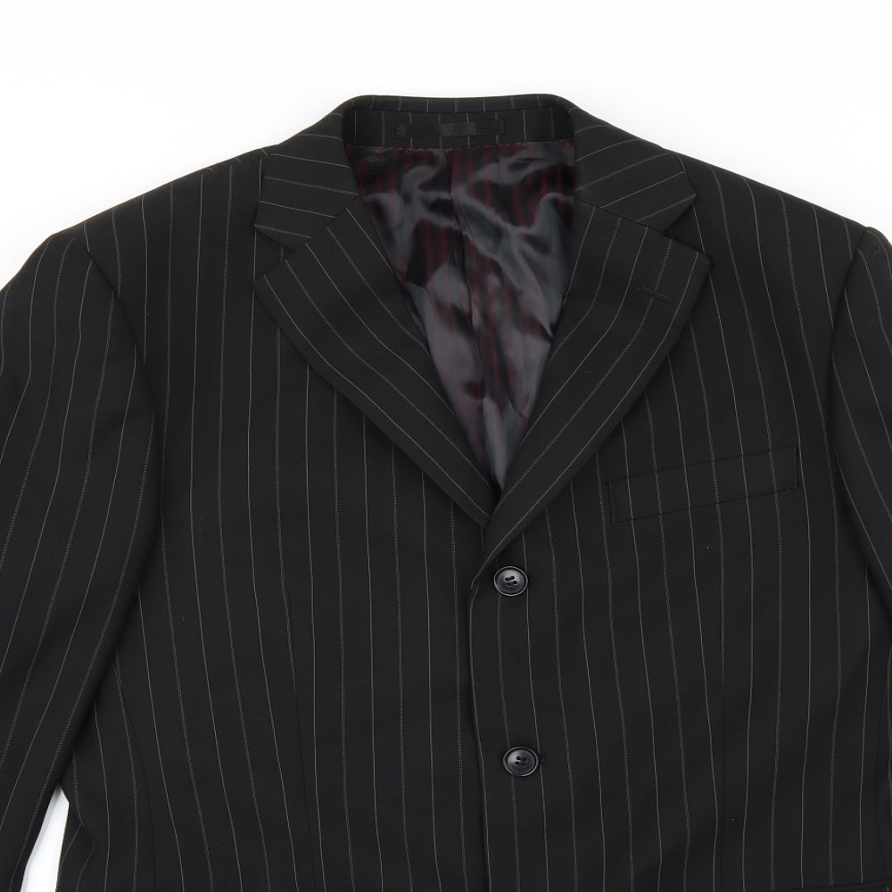 Charlton Gray  Mens Black Striped  Jacket Suit Jacket Size 40