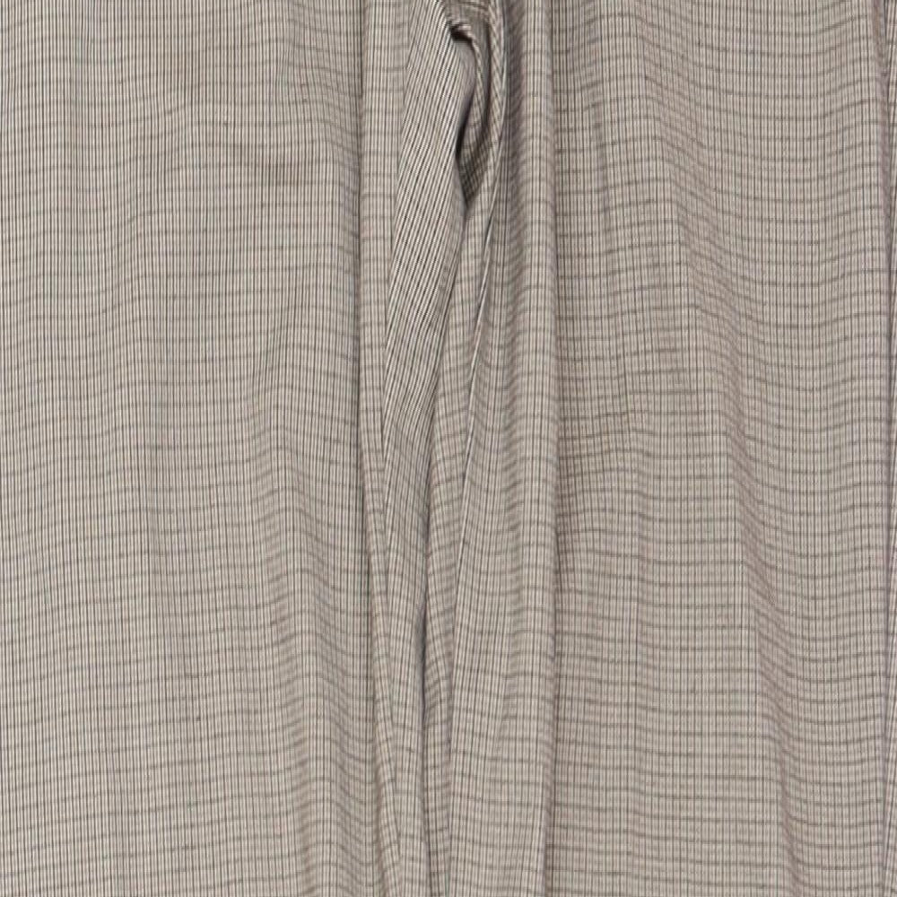 H&M Womens Beige Check  Trousers  Size 8 L30 in