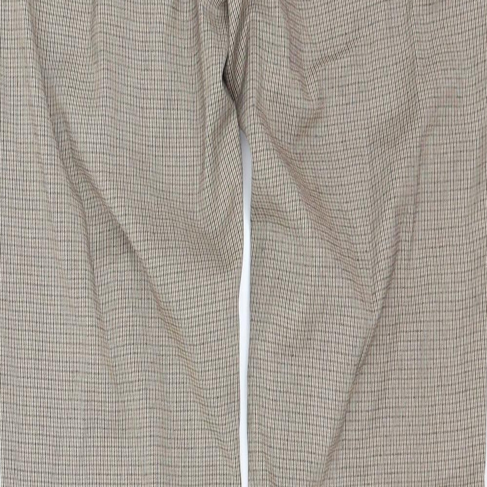 H&M Womens Beige Check  Trousers  Size 8 L30 in