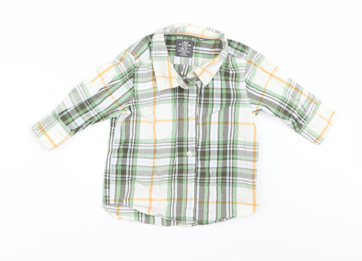 H&M  White Check  Basic Button-Up Size 6-9 Months