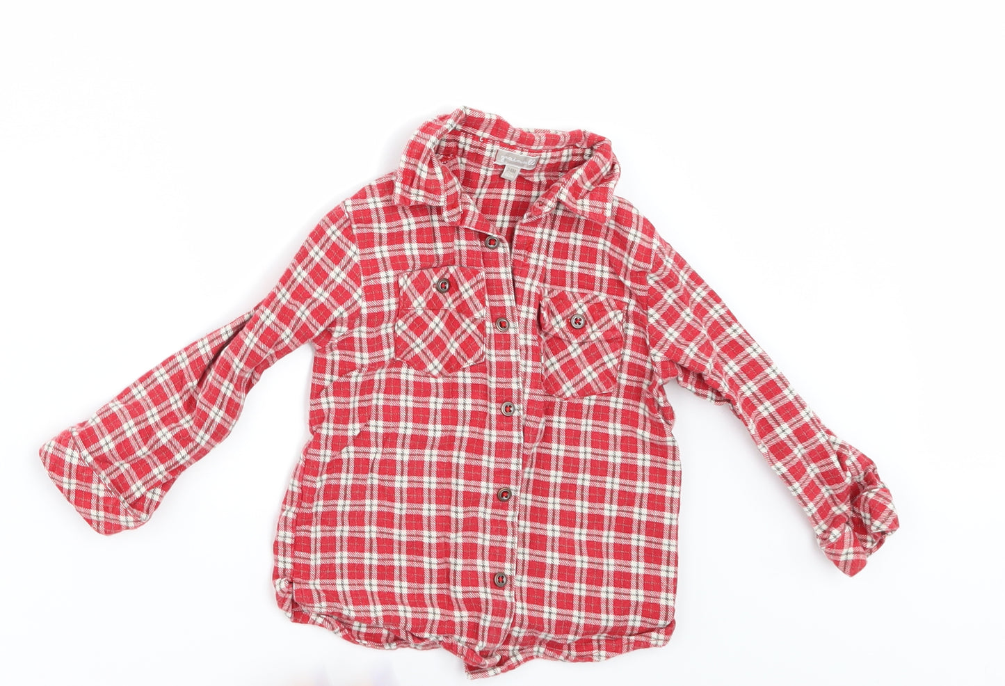 grain de ble Boys Red Check  Basic Button-Up Size 18-24 Months