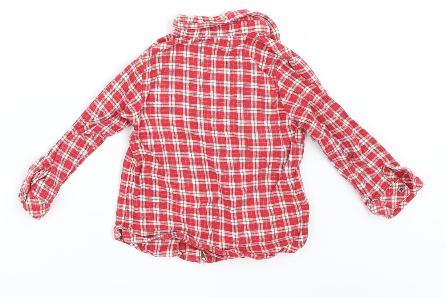 grain de ble Boys Red Check  Basic Button-Up Size 18-24 Months