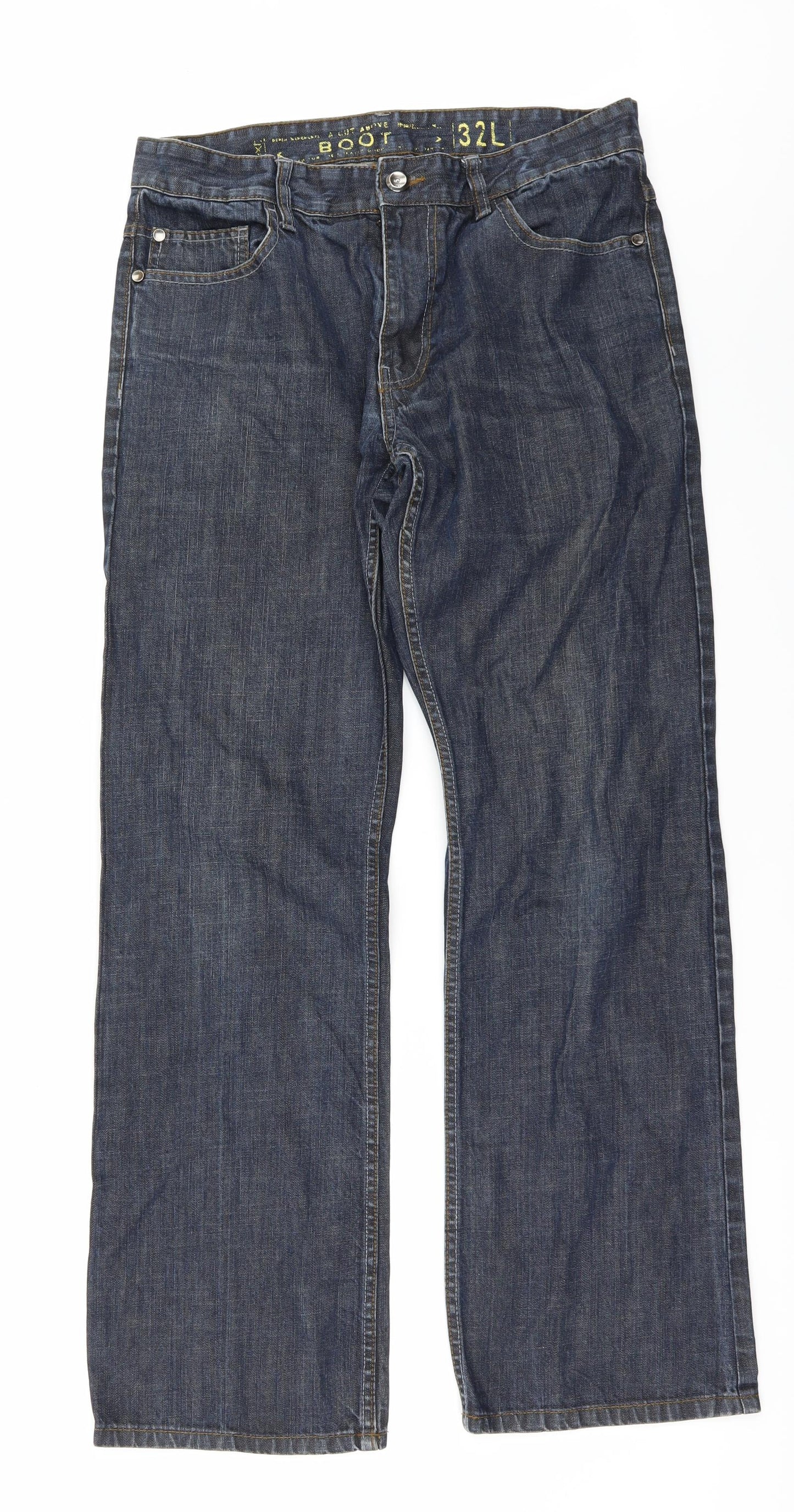 NEXT Mens Blue  Denim Wide-Leg Jeans Size 32 in L32 in