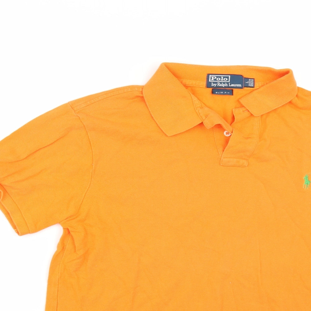 Polo Ralph Lauren Mens Orange    Polo Size L