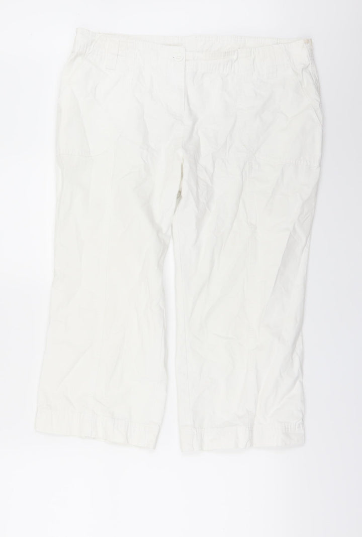 TU Womens White Denim Cropped Jeans Size 14 L21 in