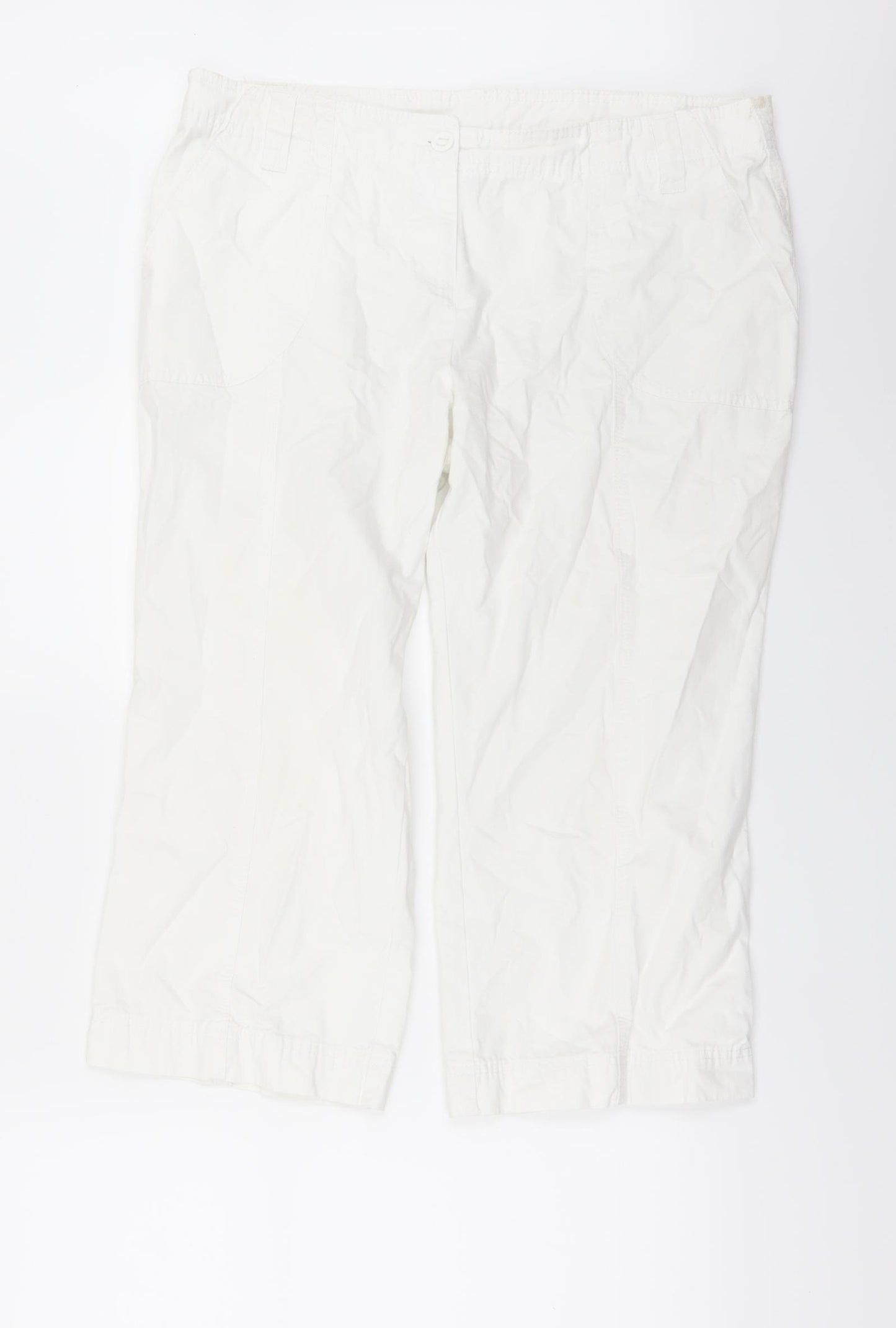 TU Womens White  Denim Cropped Jeans Size 14 L21 in