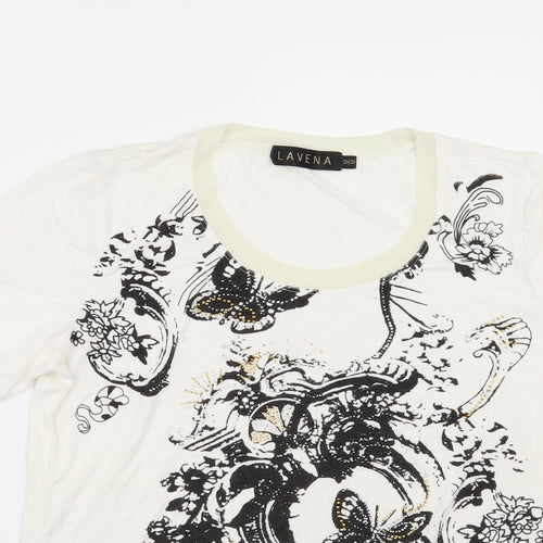 LAVENA Womens White   Basic T-Shirt Size M