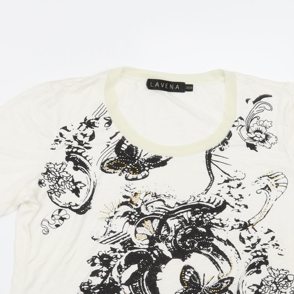 LAVENA Womens White   Basic T-Shirt Size M