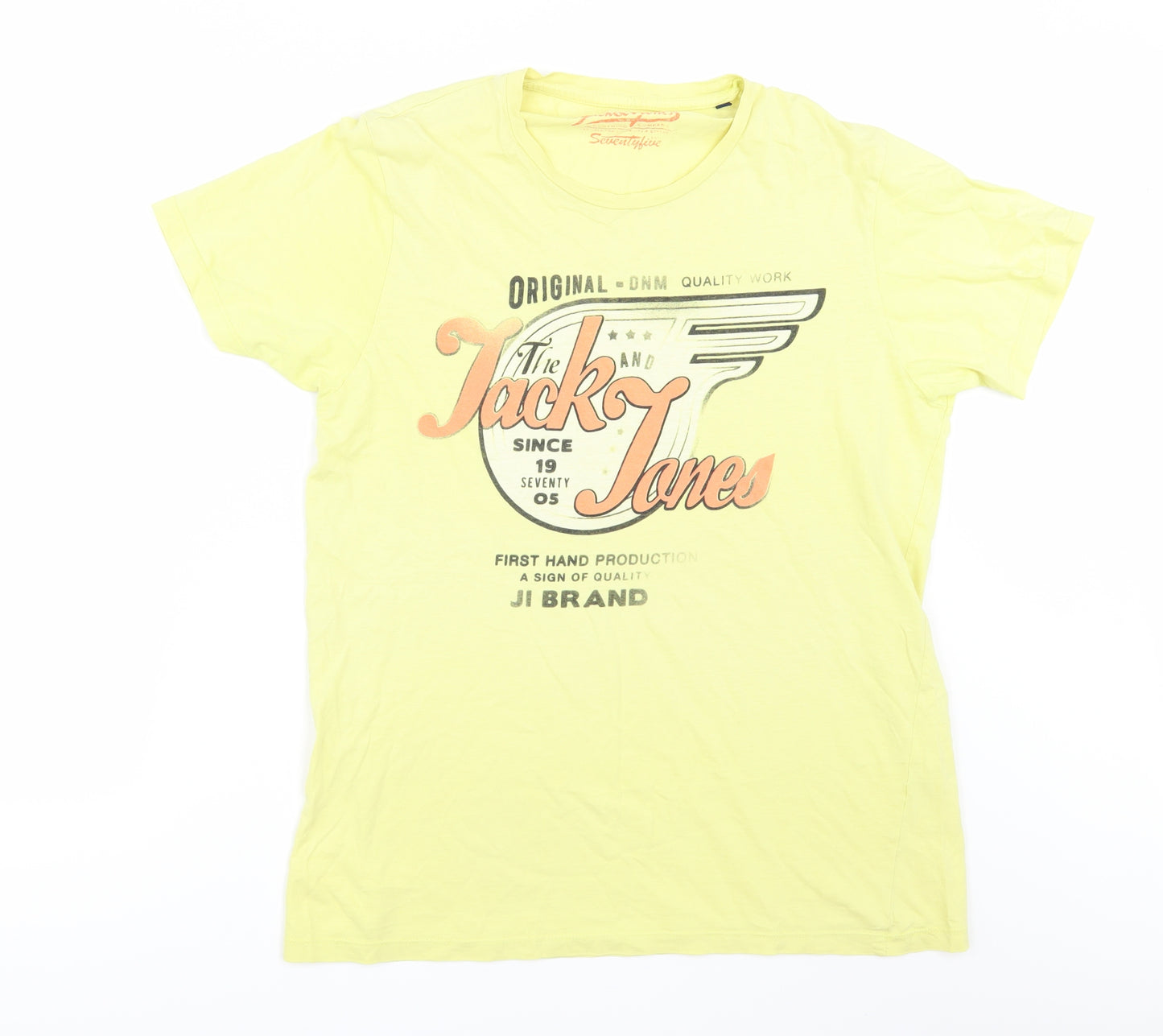 JACK & JONES Mens Yellow    T-Shirt Size XL