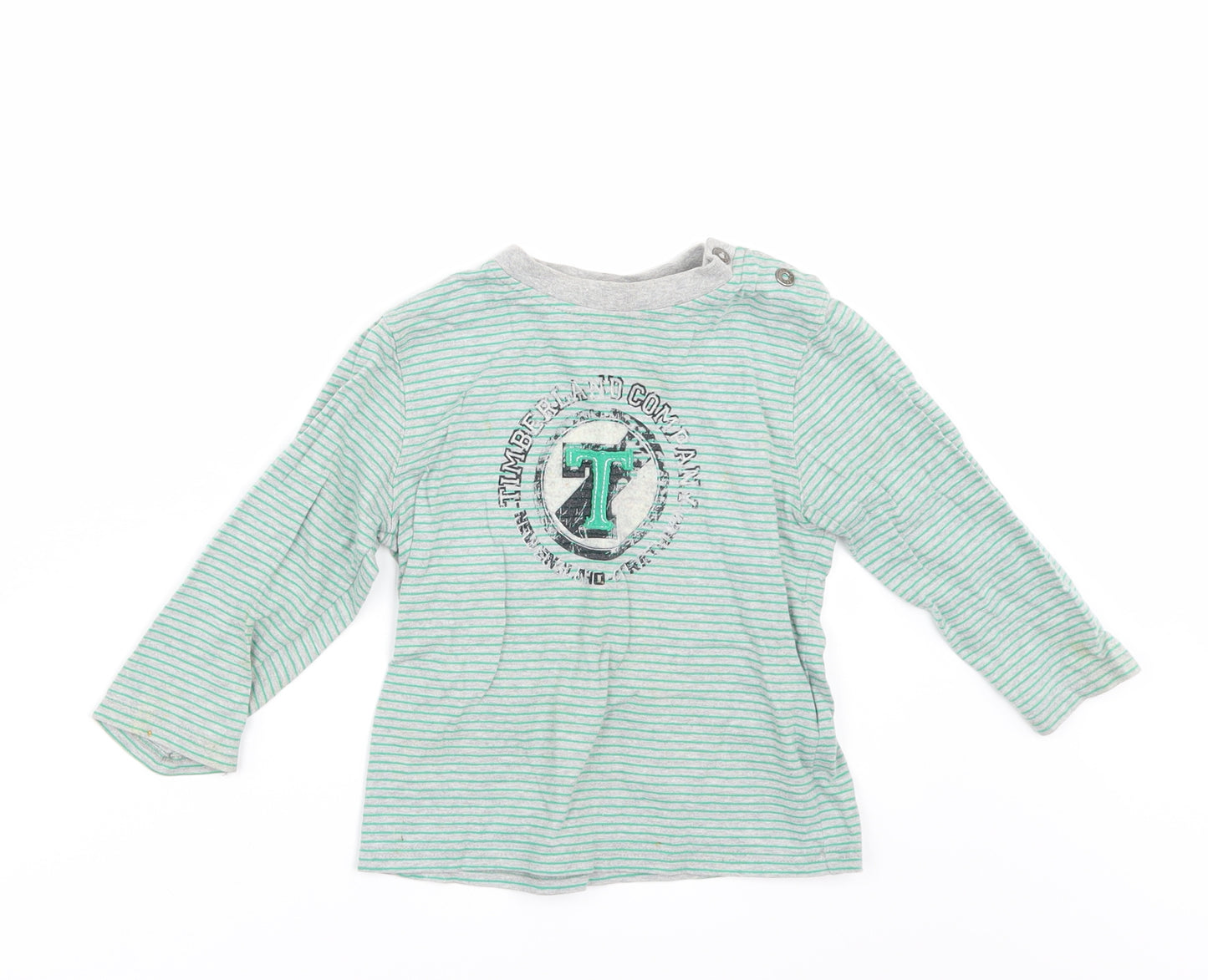 Timberland Boys Grey Striped  Basic T-Shirt Size 2 Years