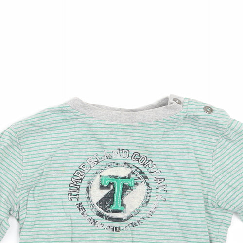 Timberland Boys Grey Striped  Basic T-Shirt Size 2 Years