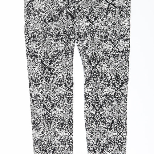Atmosphere Womens Black Geometric  Trousers  Size 10 L30 in