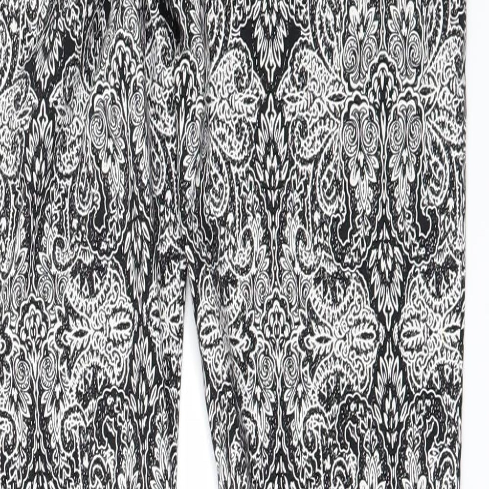 Atmosphere Womens Black Geometric  Trousers  Size 10 L30 in