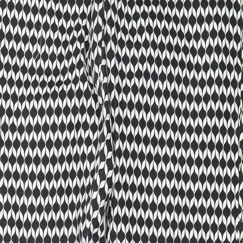 H&M Womens Black Geometric  Trousers  Size 8 L26 in