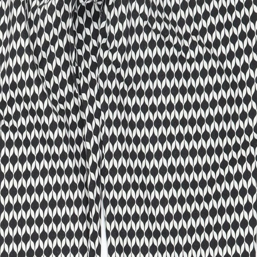 H&M Womens Black Geometric  Trousers  Size 8 L26 in