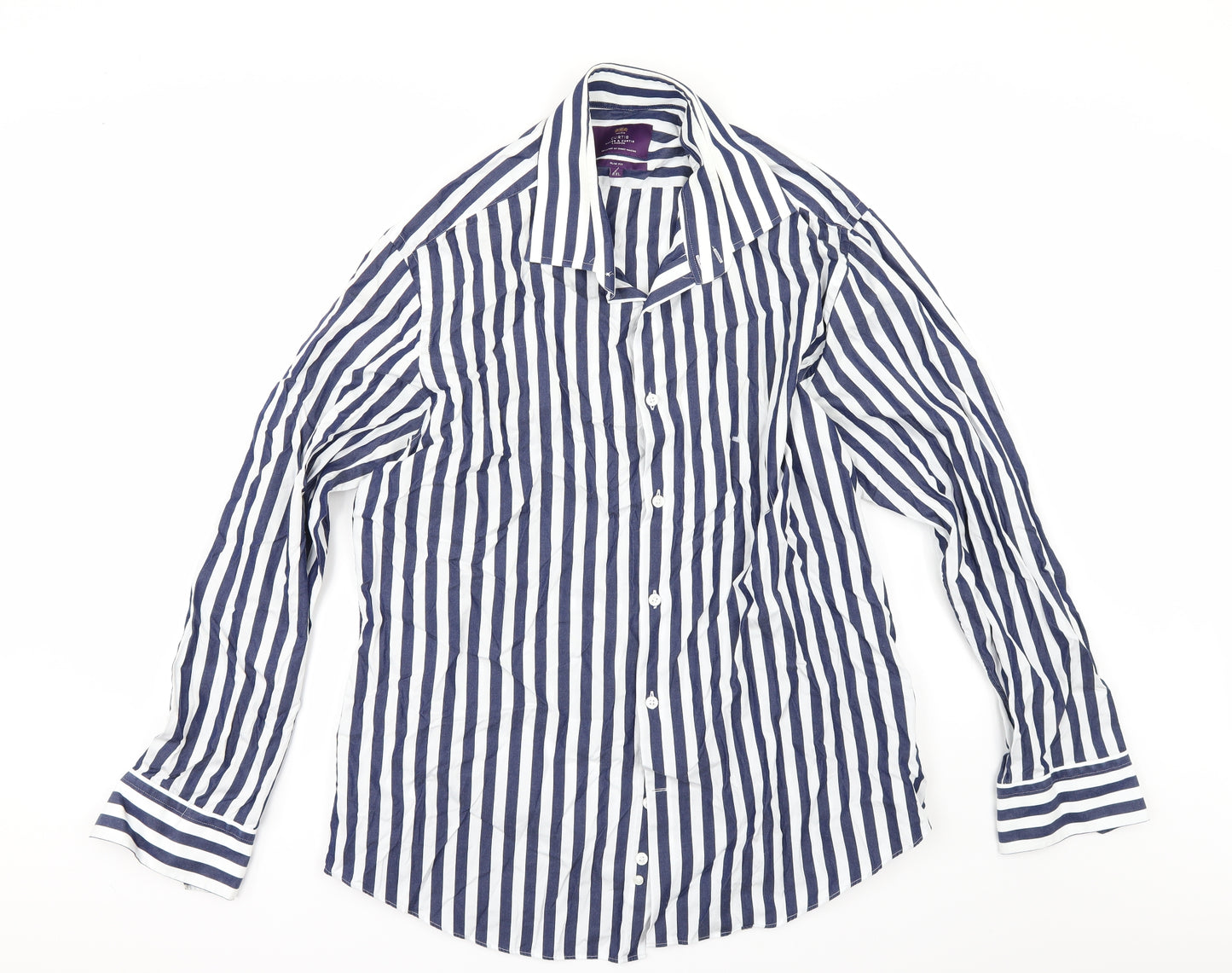 Curtis Mens Blue Spotted   Dress Shirt Size 2XL