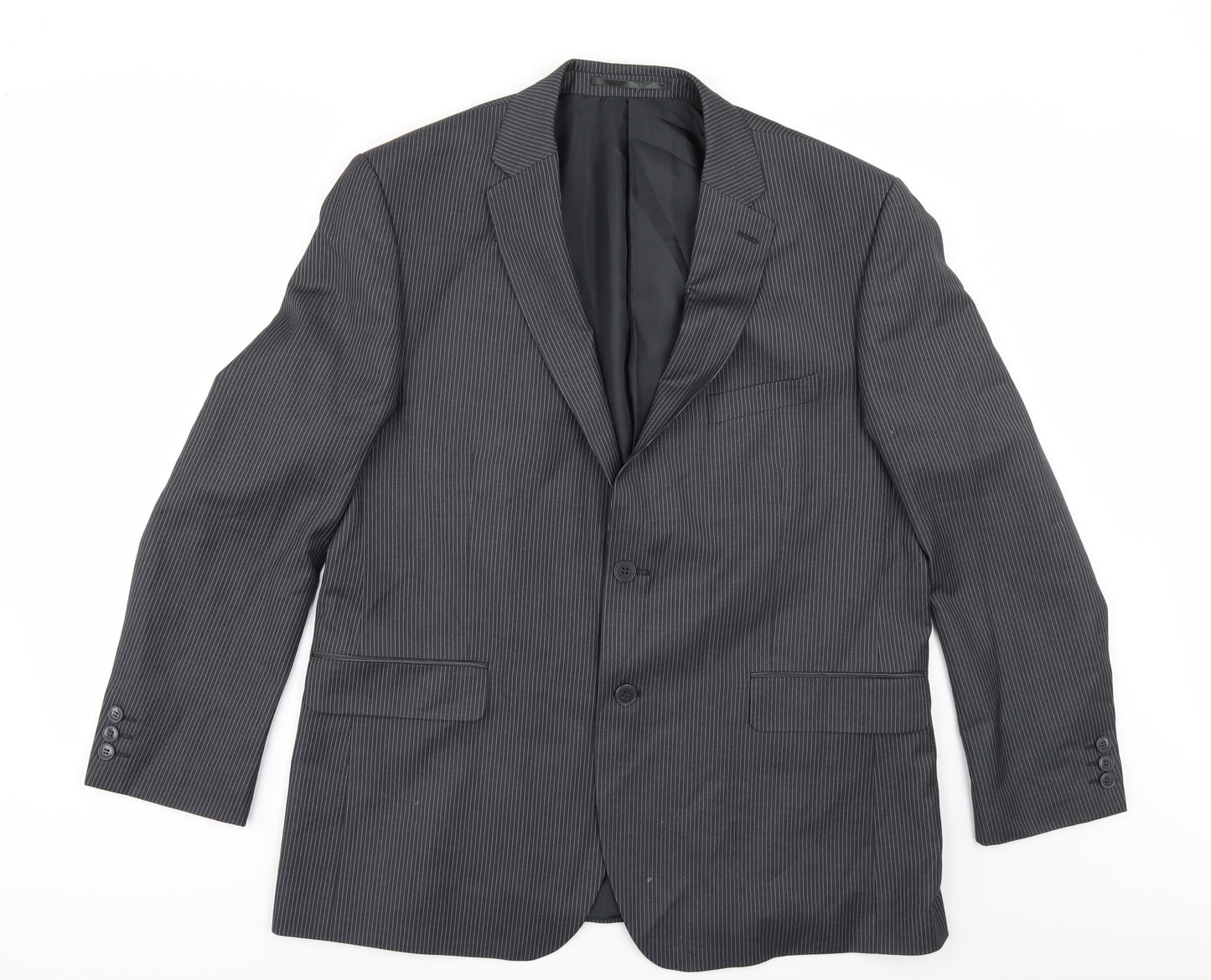 Scott & Taylor Mens Grey Striped  Jacket Suit Jacket Size 44