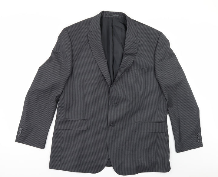 Scott & Taylor Mens Grey Striped  Jacket Suit Jacket Size 44