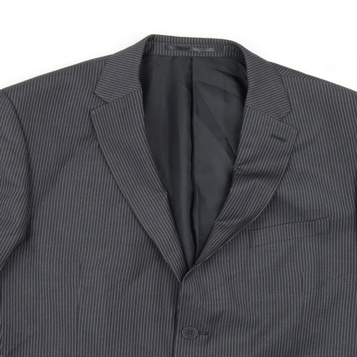 Scott & Taylor Mens Grey Striped  Jacket Suit Jacket Size 44
