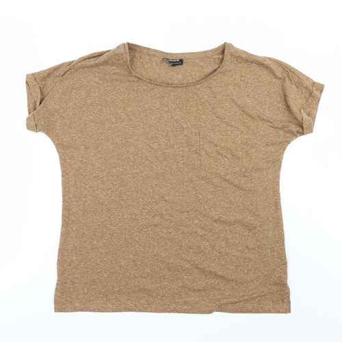 Warehouse Womens Brown   Basic T-Shirt Size 4