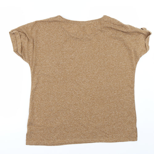 Warehouse Womens Brown   Basic T-Shirt Size 4