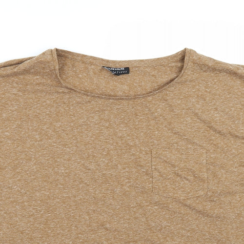 Warehouse Womens Brown   Basic T-Shirt Size 4