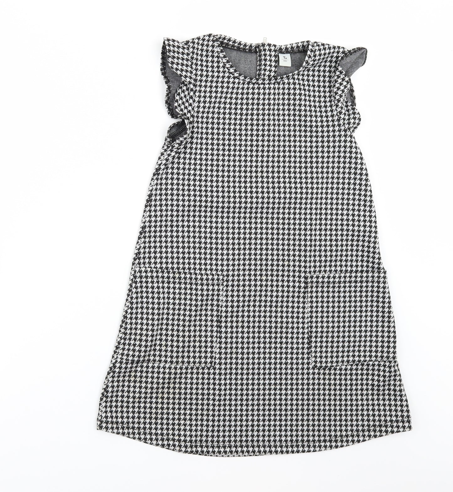 TU Girls Black Check  A-Line  Size 9 Years