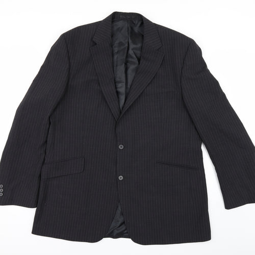 Preworn Mens Grey Striped  Jacket Suit Jacket Size 46