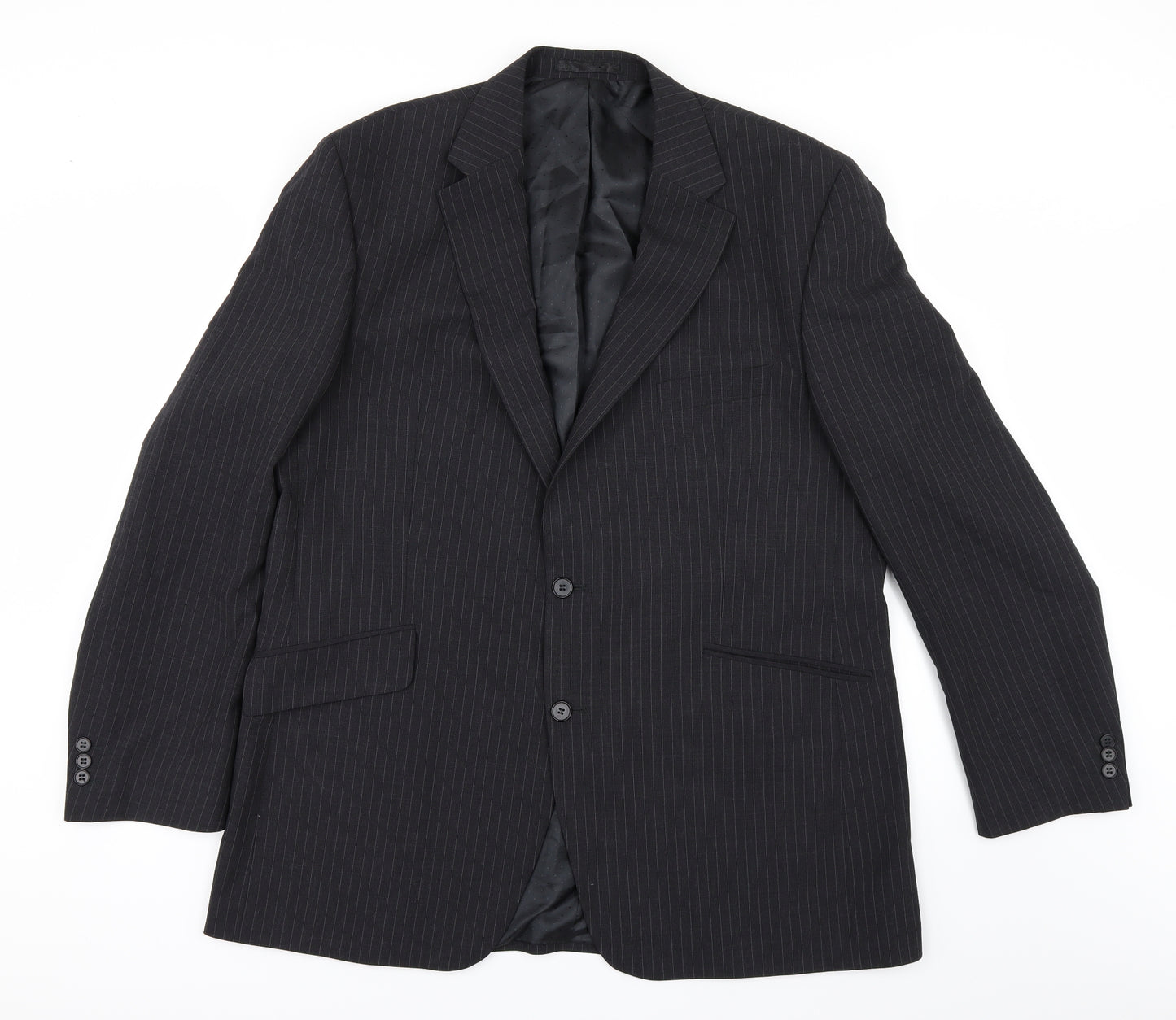 Preworn Mens Grey Striped  Jacket Suit Jacket Size 46