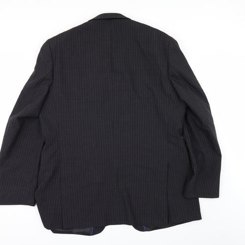 Preworn Mens Grey Striped  Jacket Suit Jacket Size 46